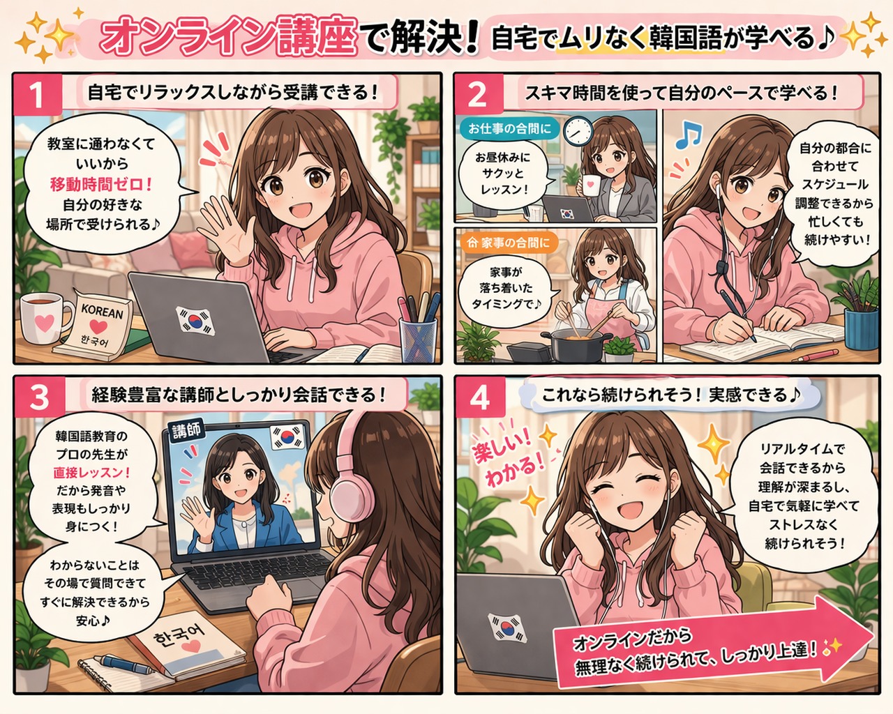 k village tokyo「K Village韓国語」のオンライン講座はどう?通えない人ほど知っておきたい学び方 3 K Village韓国語」のオンライン講座