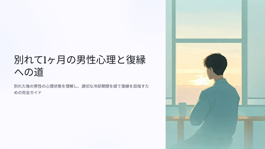別れて1ヶ月の男性心理と復縁への道