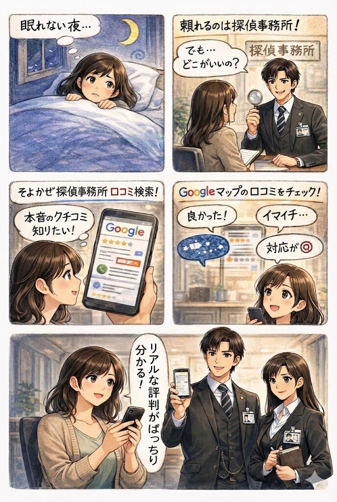 浮気・不倫調査専門「そよかぜ探偵事務所」の口コミは?Googleマップ評判を忖度なしでチェック 2 探偵 口コミ