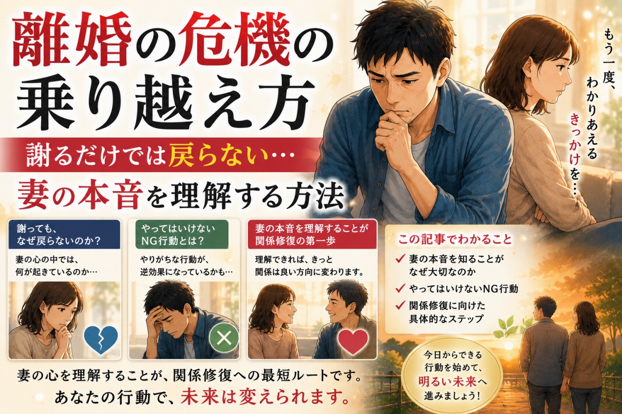 離婚の危機の乗り越え方|謝るだけでは戻らない…妻の本音を理解する方法 5 0fc8ed800564bf96d5e9857cee305de4