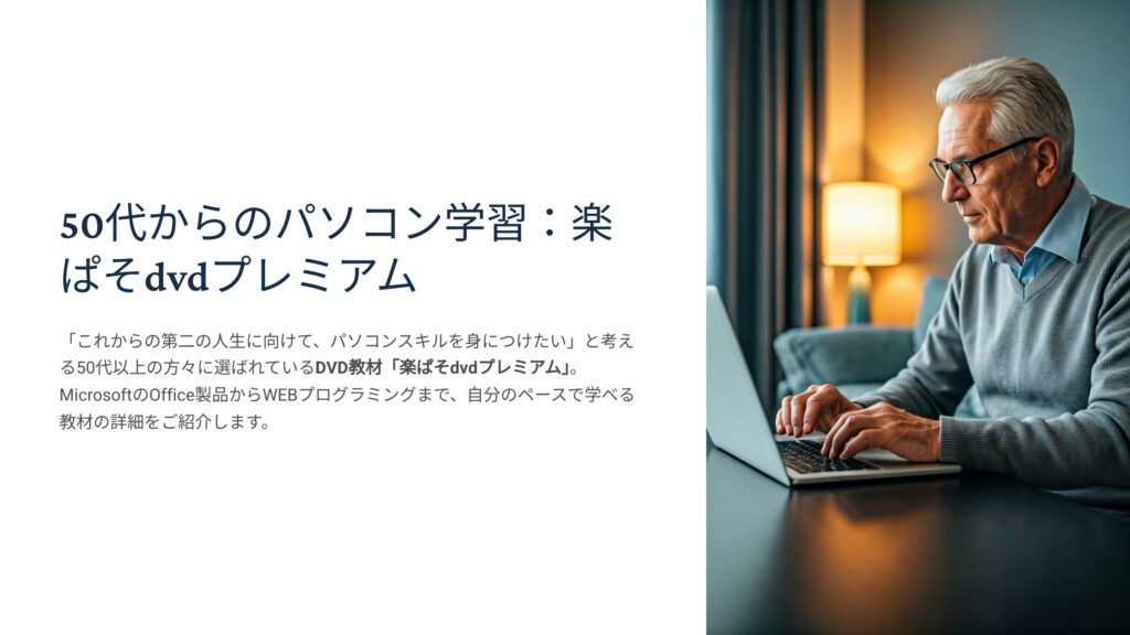 50代からのパソコン学習:楽ぱそdvdプレミアム